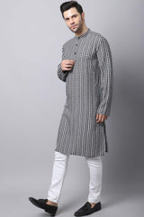 Men's Light Multi Solid Full Sleeve Long Kurta Top