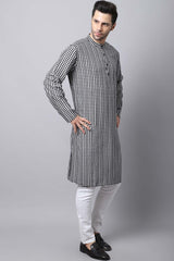 Men's Light Multi Solid Full Sleeve Long Kurta Top