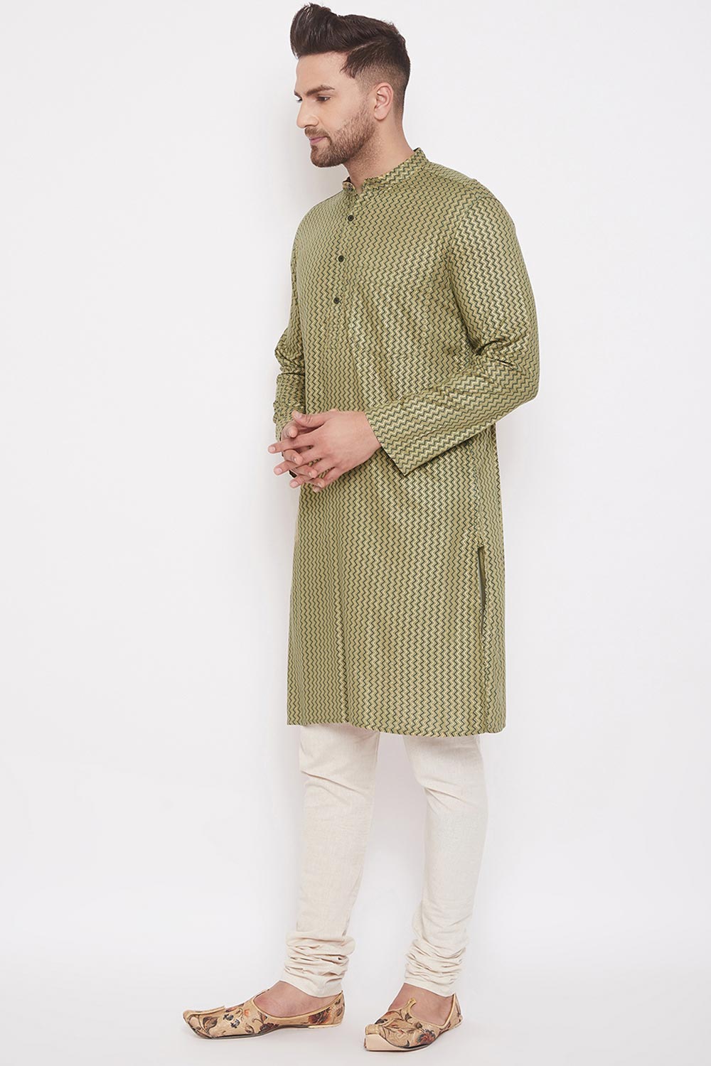 Buy Men's Rayon Kurta in Light Green