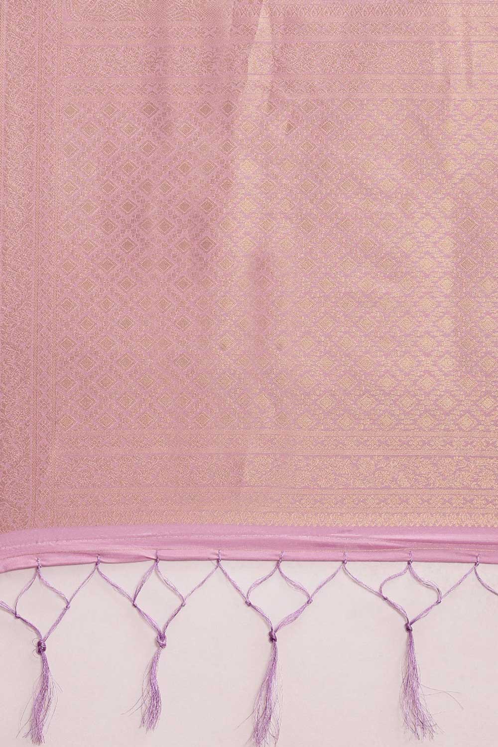 Kanjivaram Litchi Silk Woven Saree in Lavender