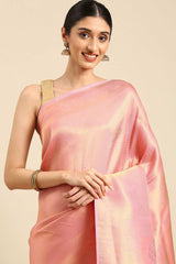 Buy Pink Kanjeevaram Silk Woven Saree Online