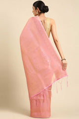 Buy Pink Kanjeevaram Silk Woven Saree Online