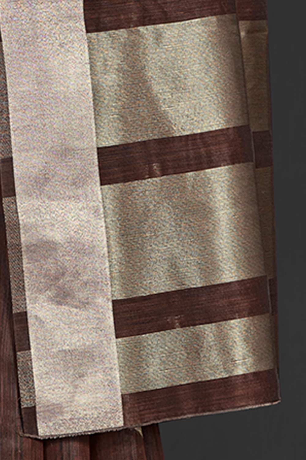 Linen Brown Woven Design Celebrity Saree