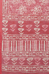 Cotton Blend Magenta Printed Designer Saree