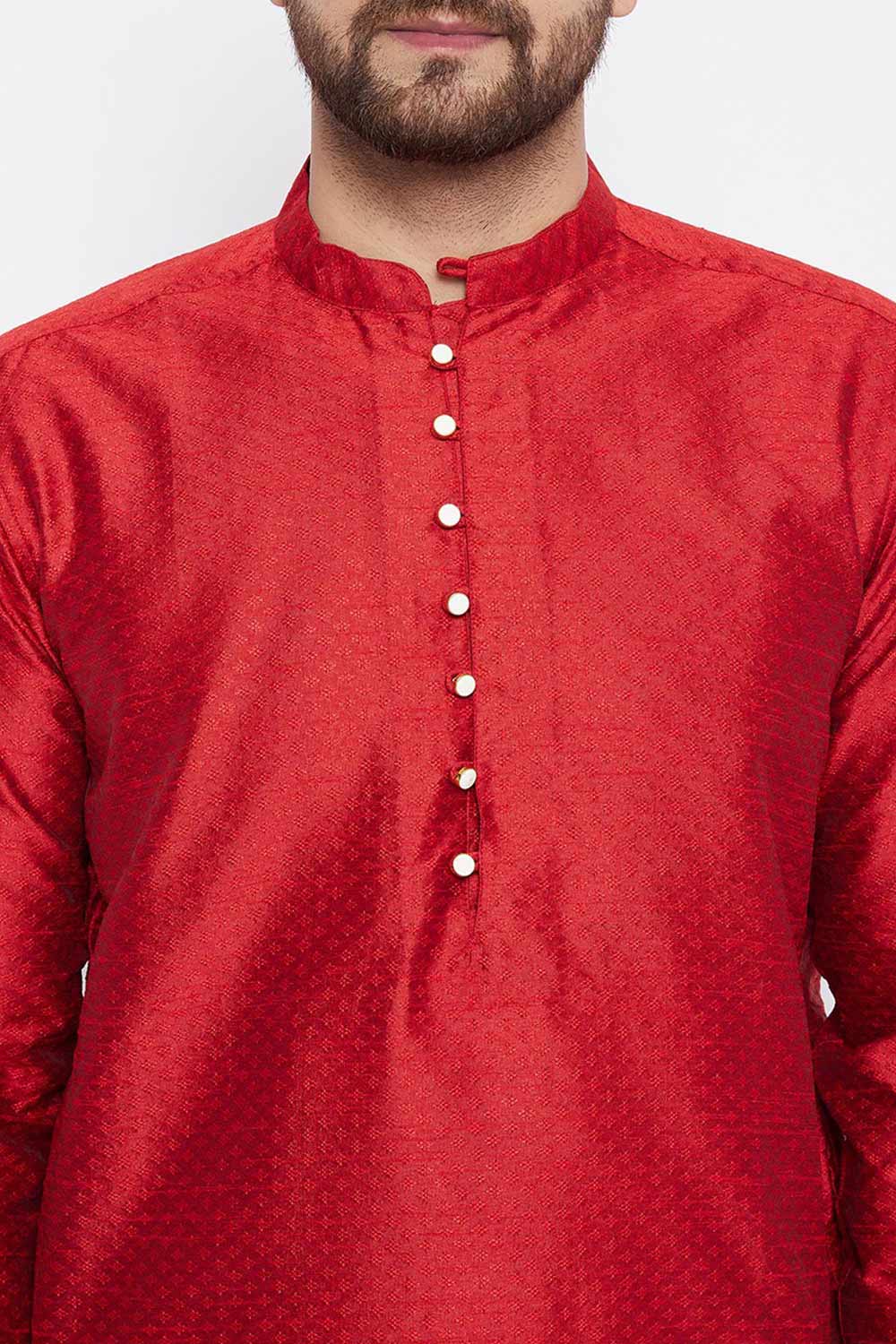 Shop Men's Dupion Art Silk Solid Kurta Online