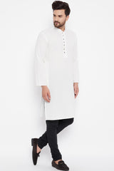 Shop Men's Dupion Art Silk Kurta in White
