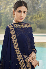 Buy Dress Material in Navy Blue