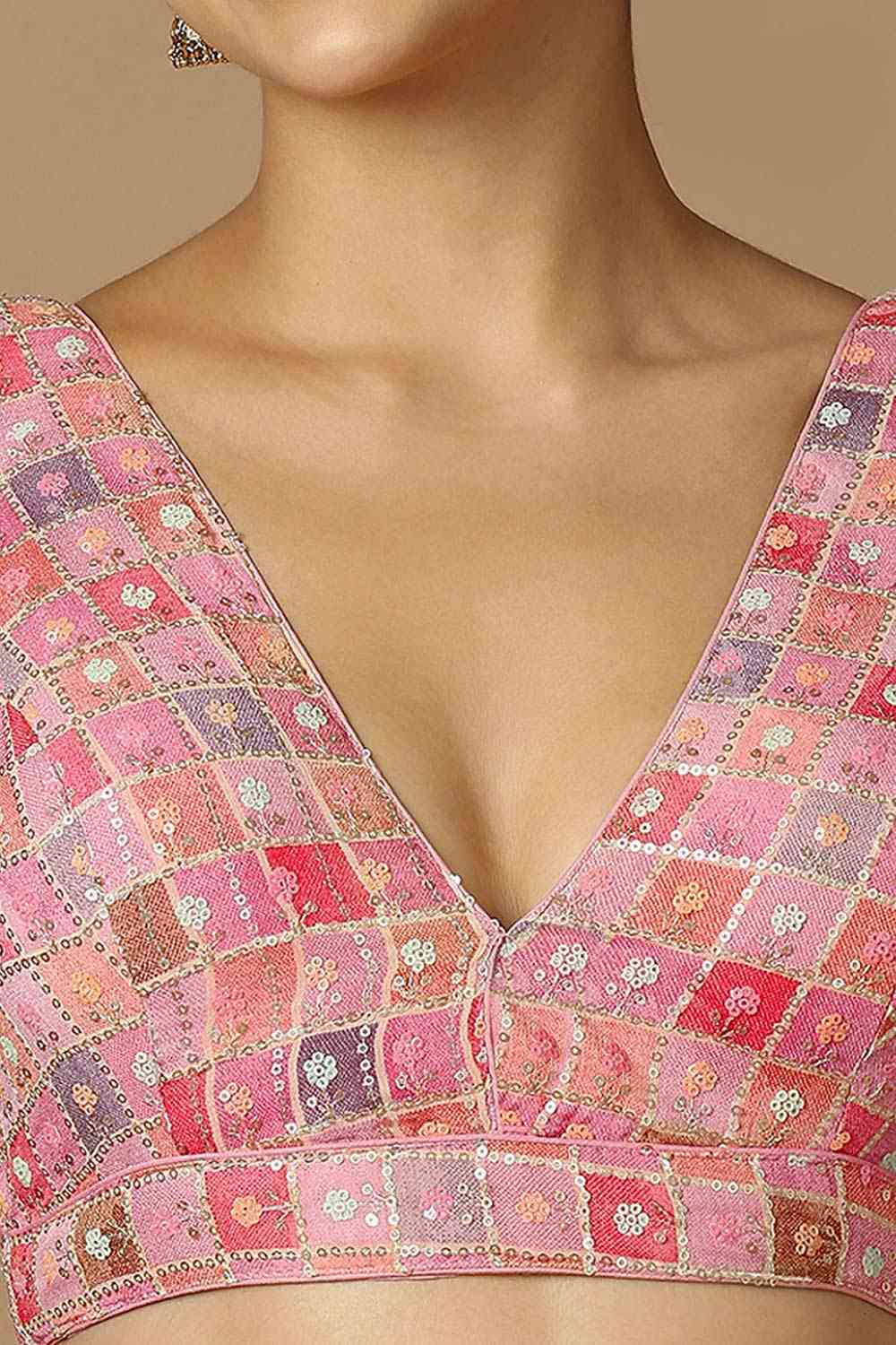 Pink Polyester Sleeveless Padded Blouse