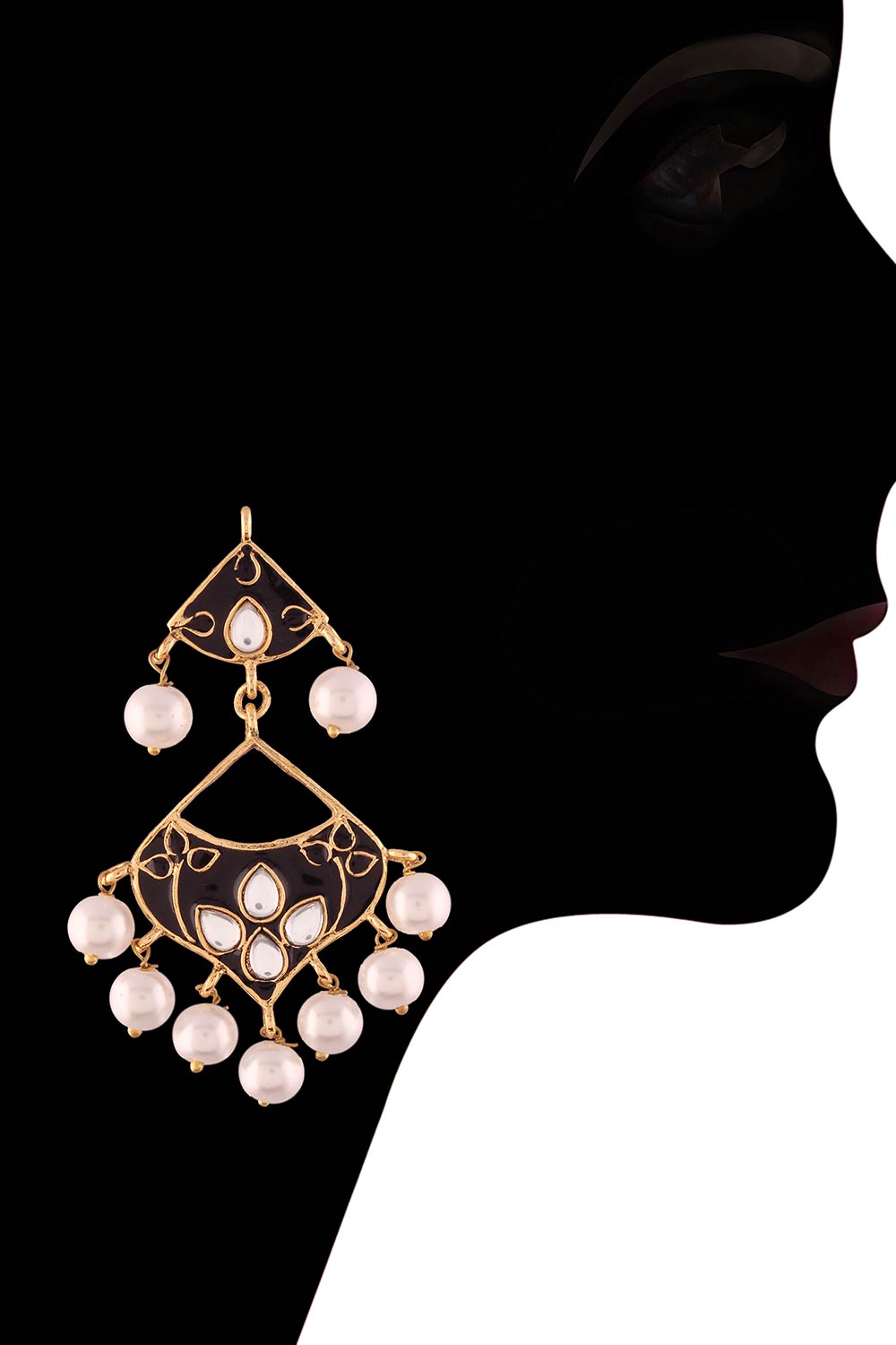 Buy Women's Alloy Necklace & Earring Sets in Black - Front