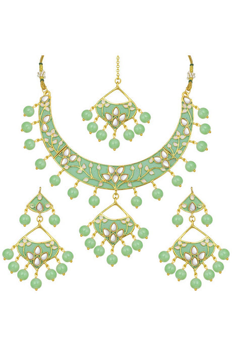 Buy Women's Alloy Necklace & Earring Sets in Mint