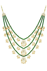 Buy Women's Alloy Necklace & Earring Sets in Green - Zoom in