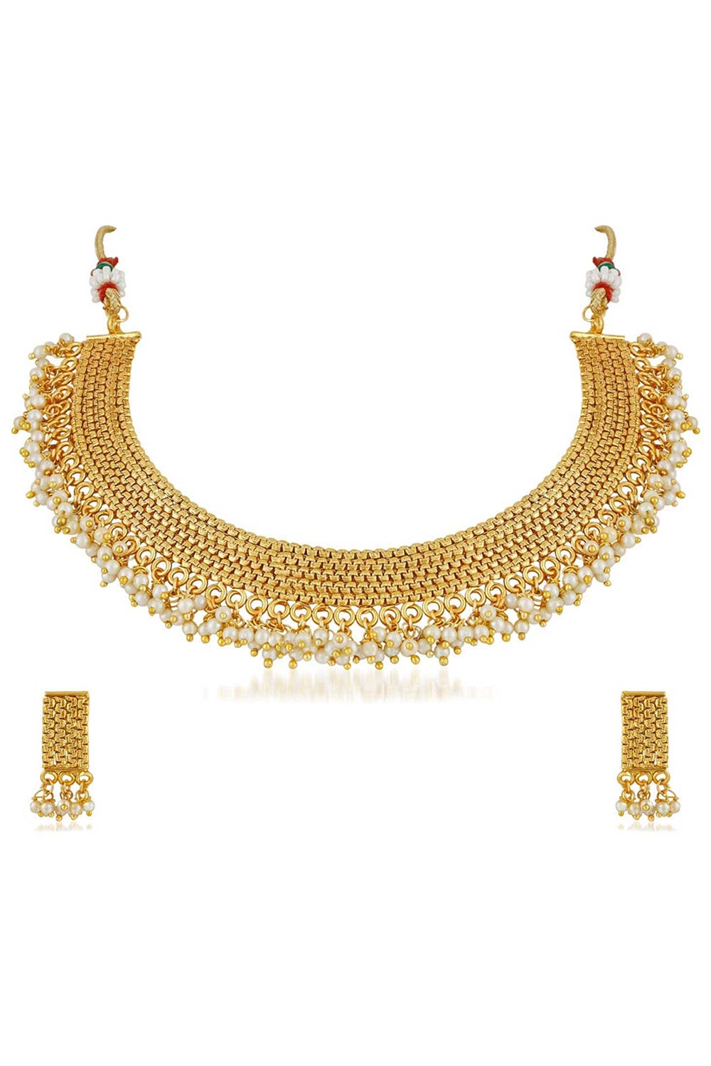 Buy Women's Alloy Necklace & Earring Sets in Gold - Back