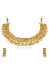 Buy Women's Alloy Necklace & Earring Sets in Gold - Back