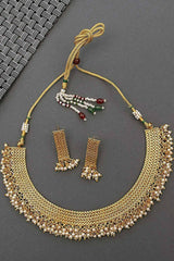 Buy Women's Alloy Necklace & Earring Sets in Gold - Front