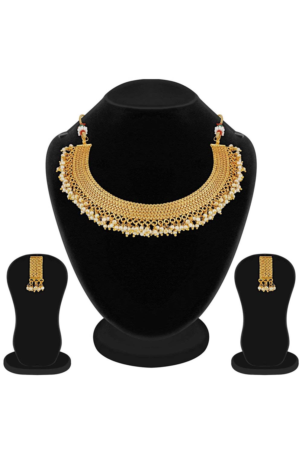 Buy Women's Alloy Necklace & Earring Sets in Gold - Side