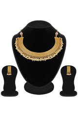 Buy Women's Alloy Necklace & Earring Sets in Gold - Side