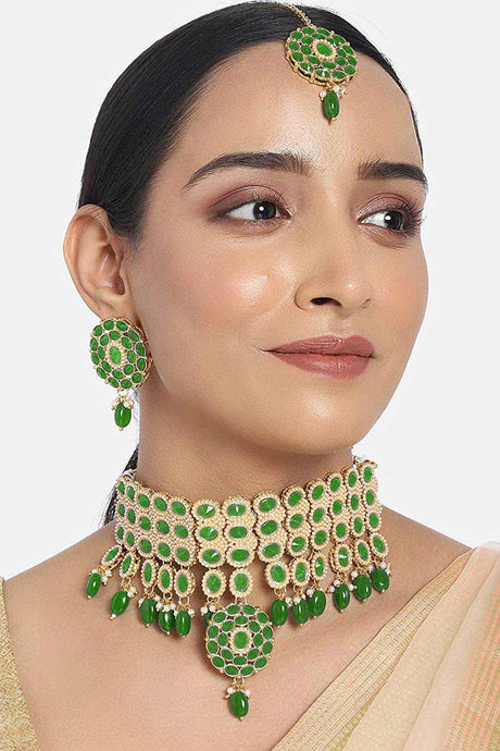 Buy Women's Alloy Choker Set in Green