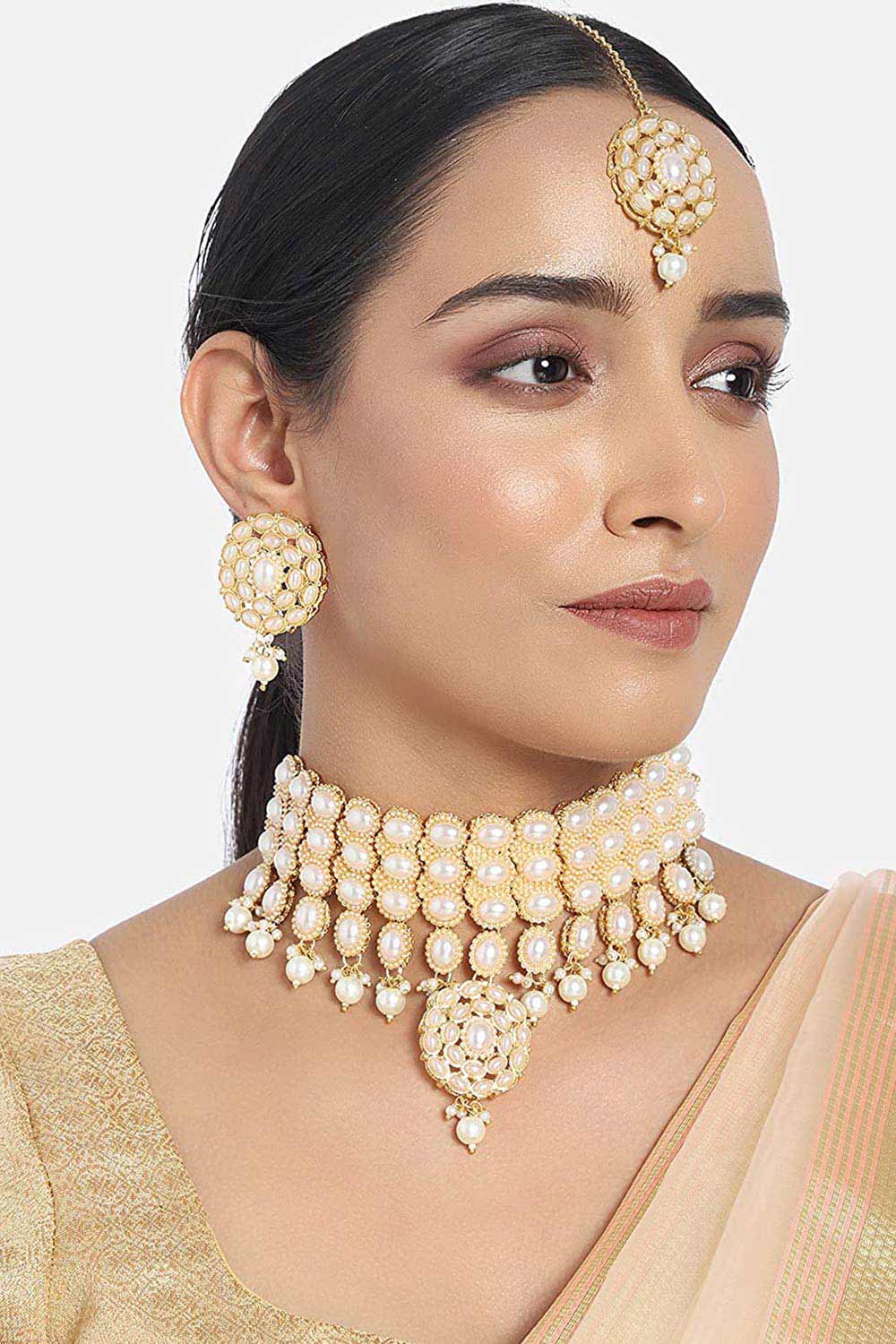 Buy Women's Alloy Choker Set in White