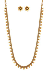 Buy Women's Alloy Long Necklace and Earring Sets in Gold - Back