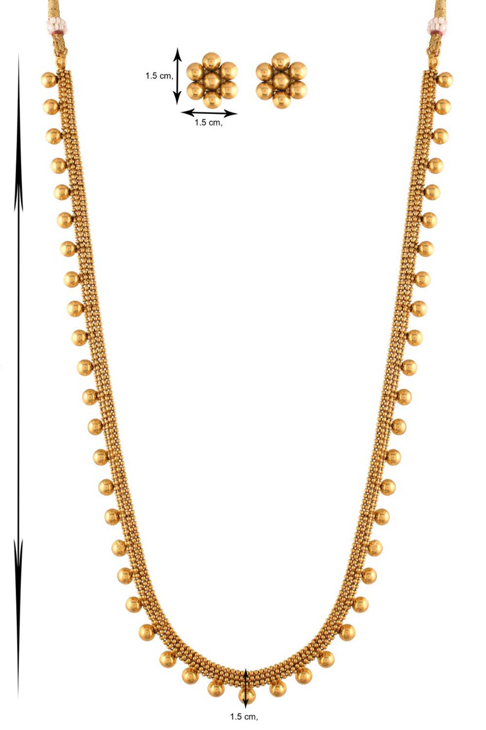 Buy Women's Alloy Long Necklace and Earring Sets in Gold - Zoom Out