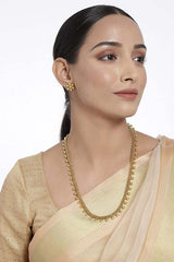 Buy Women's Alloy Long Necklace and Earring Sets in Gold