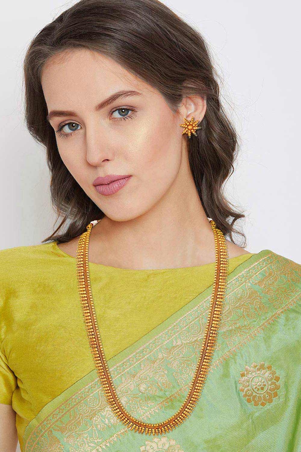 Buy Women's Alloy Necklace & Earring Sets in Gold - Front