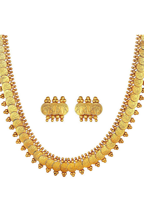 Buy Women's Alloy Necklace & Earring Sets in Gold - Back