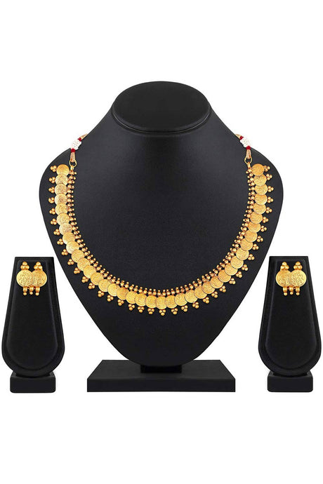 Buy Women's Alloy Necklace & Earring Sets in Gold - Back