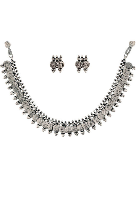 Buy Women's Alloy Necklace & Earring Sets in Silver