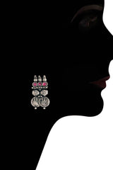 Buy Women's Alloy Necklace & Earring Sets in Pink - Side