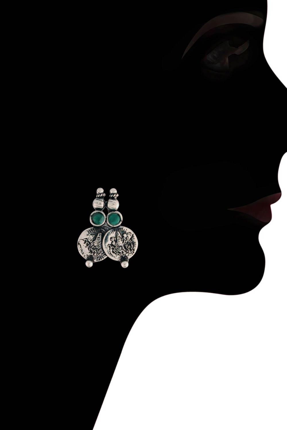 Buy Women's Alloy Necklace & Earring Sets in Green - Side