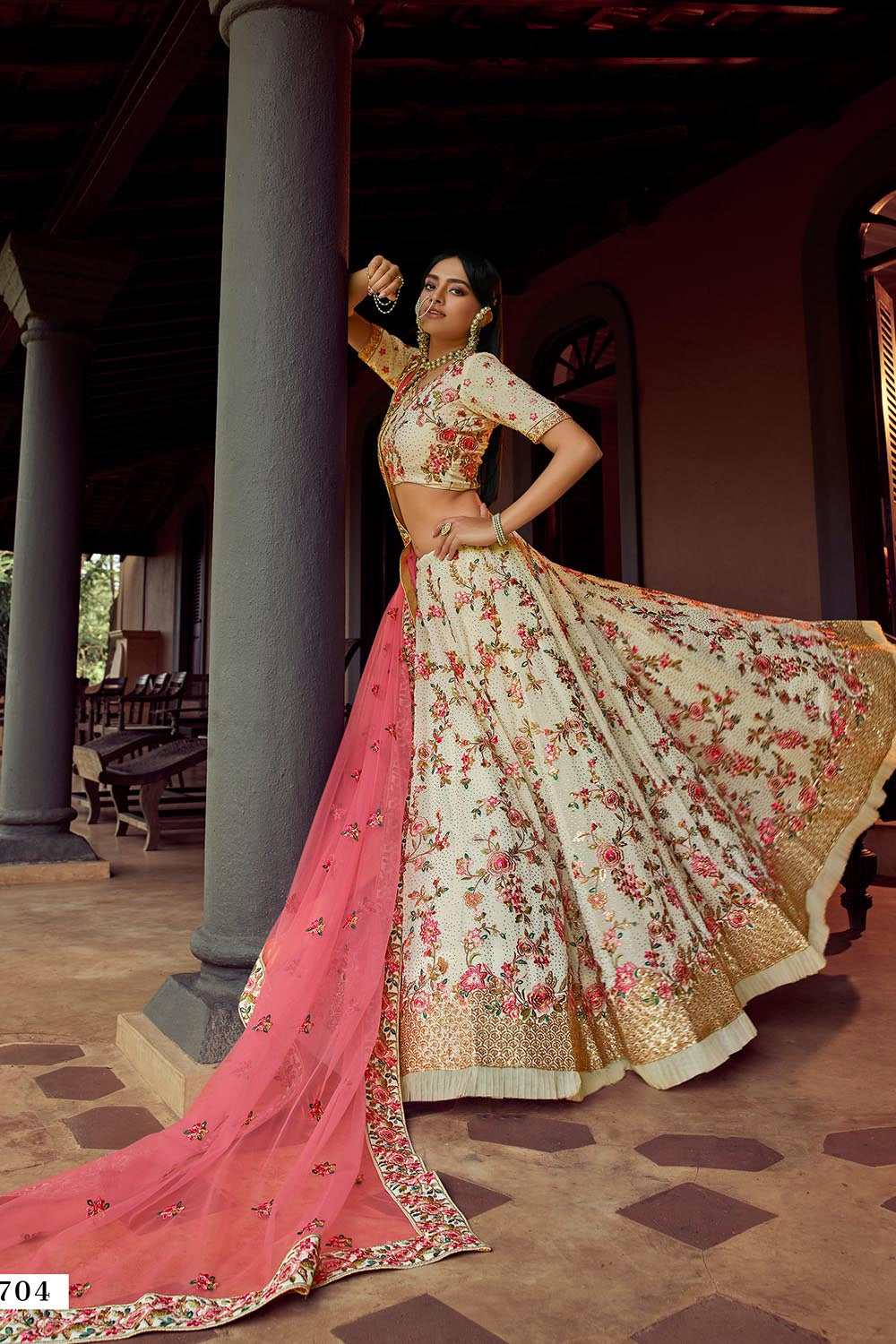 Shop Faux Georgette Embroidered Lehenga Choli Online