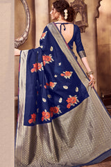 Art Silk Woven Saree In Blue