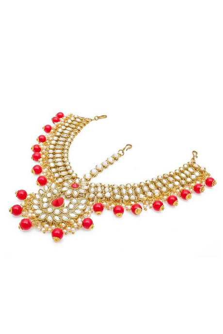  Buy Women's Alloy Maang Tika in Gold and Red Online