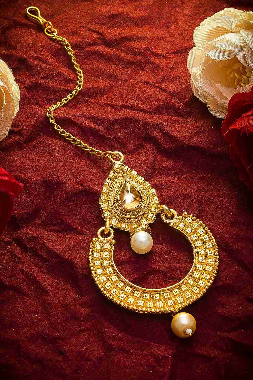 Buy Women's Alloy Maang Tikka in Gold