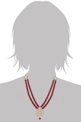 Buy Women's Alloy Necklace Set in Maroon Online - Front