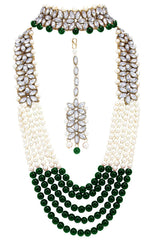 Buy Women's Alloy Necklace Set in Green Online - Front