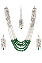 Buy Women's Alloy Necklace Set in Green Online - Zoom In