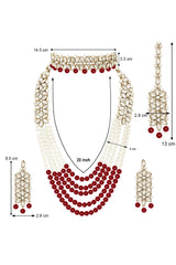 Buy Women's Alloy Necklace Set in Maroon Online - Zoom In