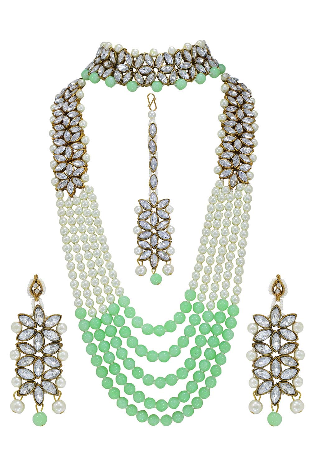 Buy Women's Alloy Necklace Set in Mint Online - Back