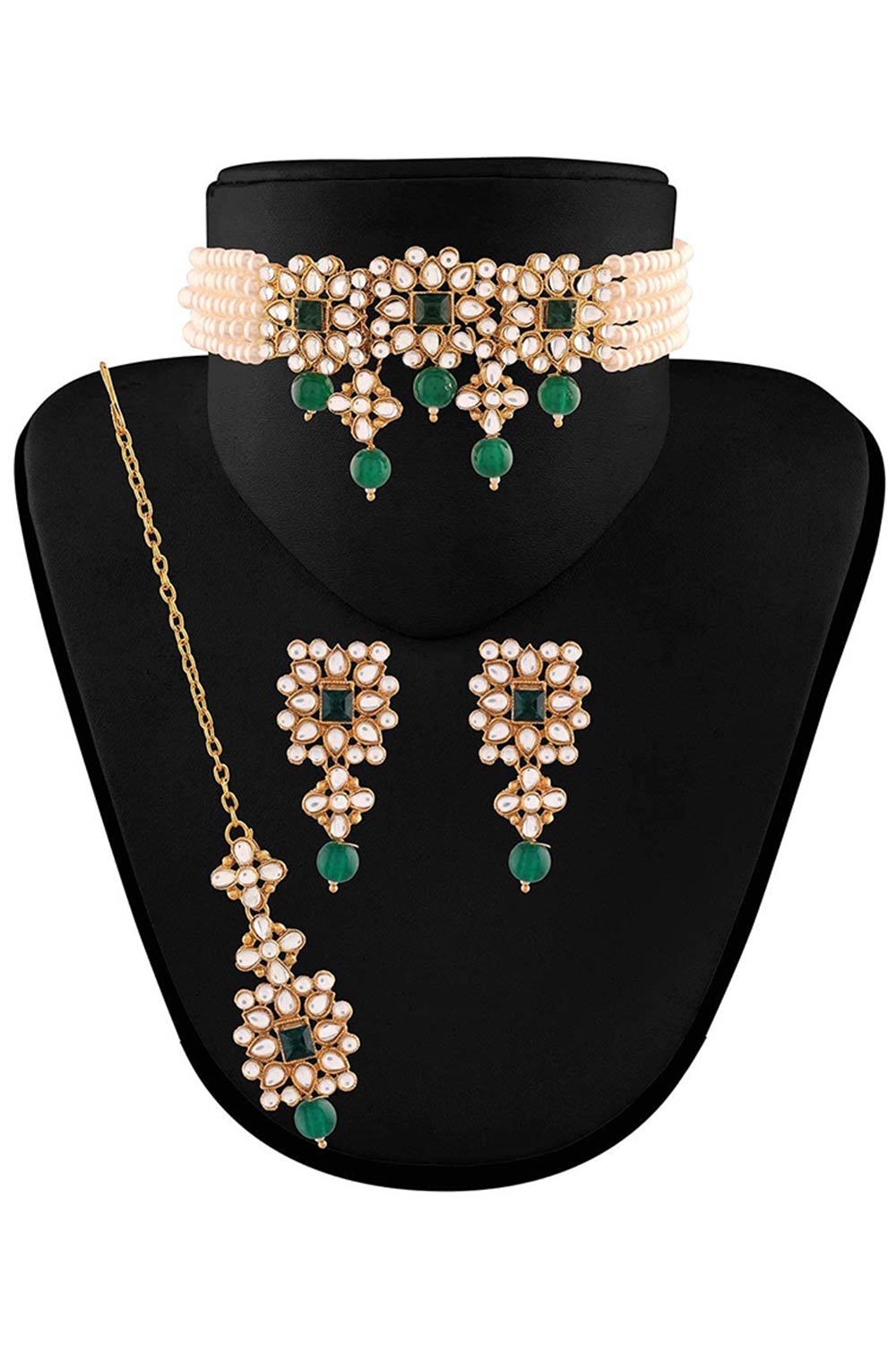 Buy Women's Alloy Choker Set in White Green