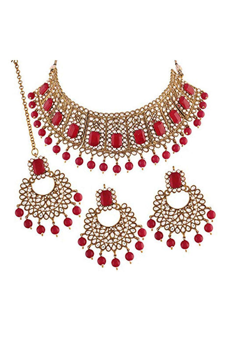 Buy Women's Alloy Necklace Set in Pink