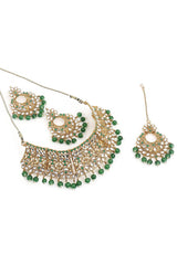 Buy Women's Alloy Choker Set in Green - Front