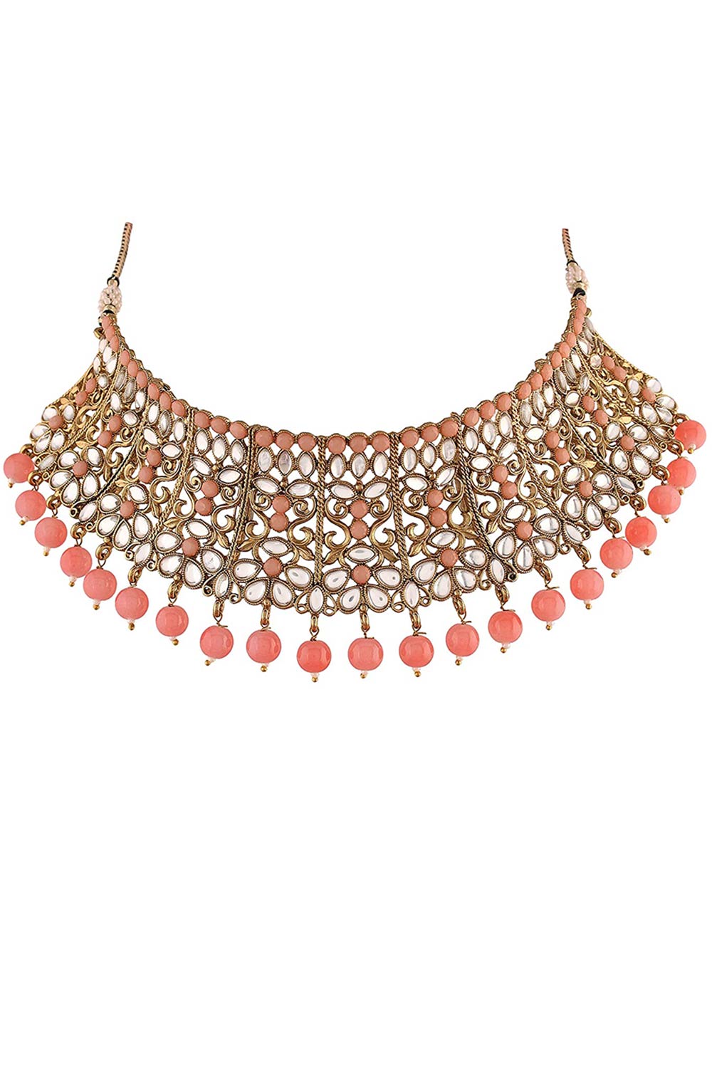 Buy Women's Alloy Choker Set in Peach - Back