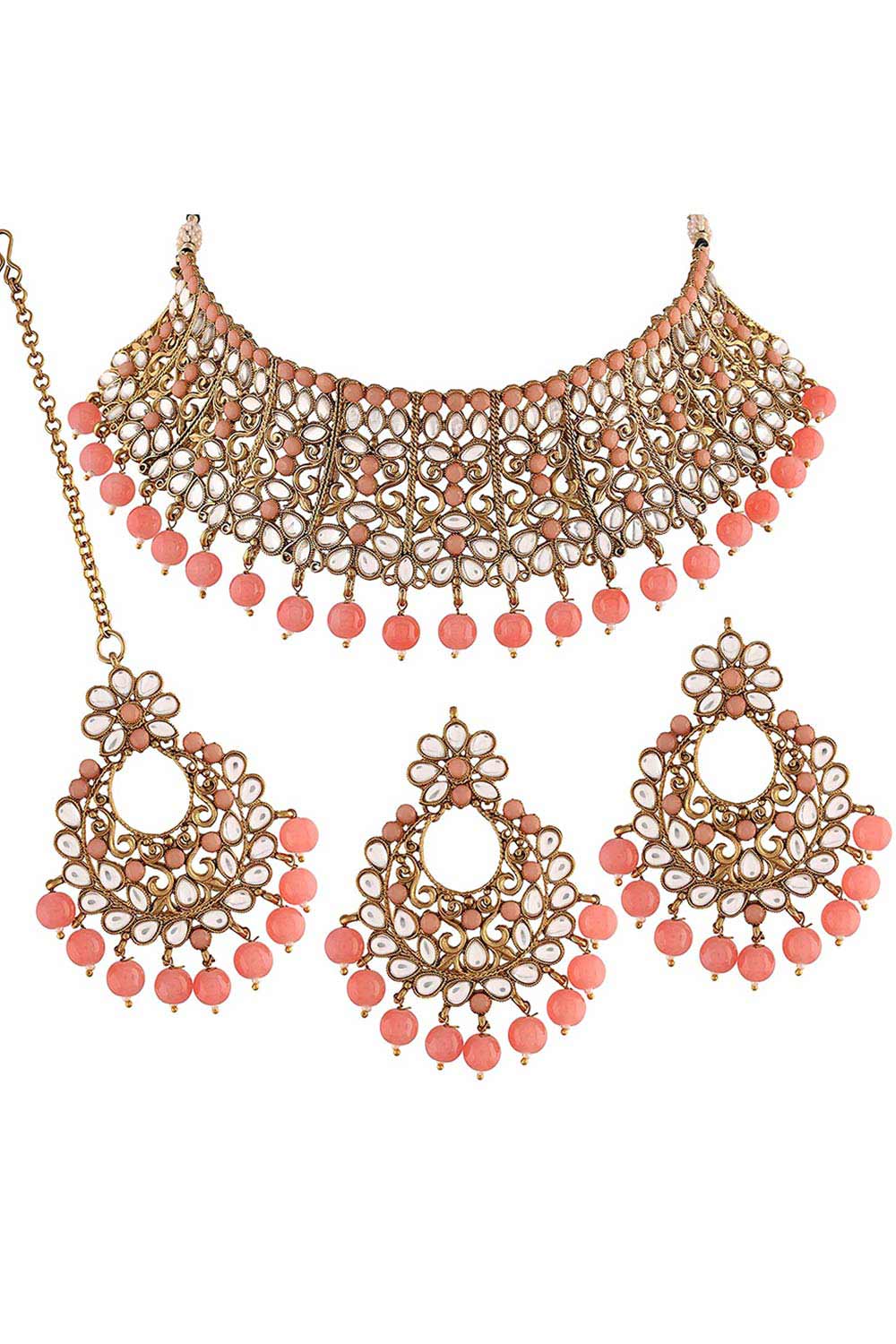 Buy Women's Alloy Choker Set in Peach