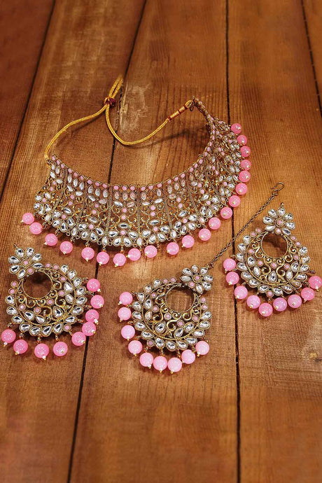 Buy Women's Alloy Choker Set in Pink