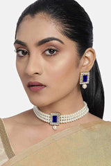 Buy Women's Alloy Choker Set in Blue