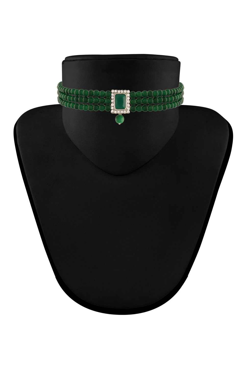 Shop Women's Necklace Set in Green and Gold