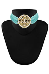 Buy Women's Alloy Choker Set in Turquoise - Back