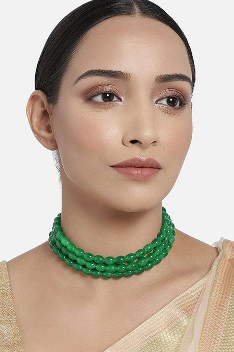 Buy Women's Alloy Necklace Set in Green